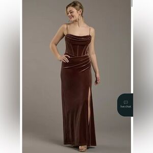David’s Bridal Galina Signature Velvet Corset Dress